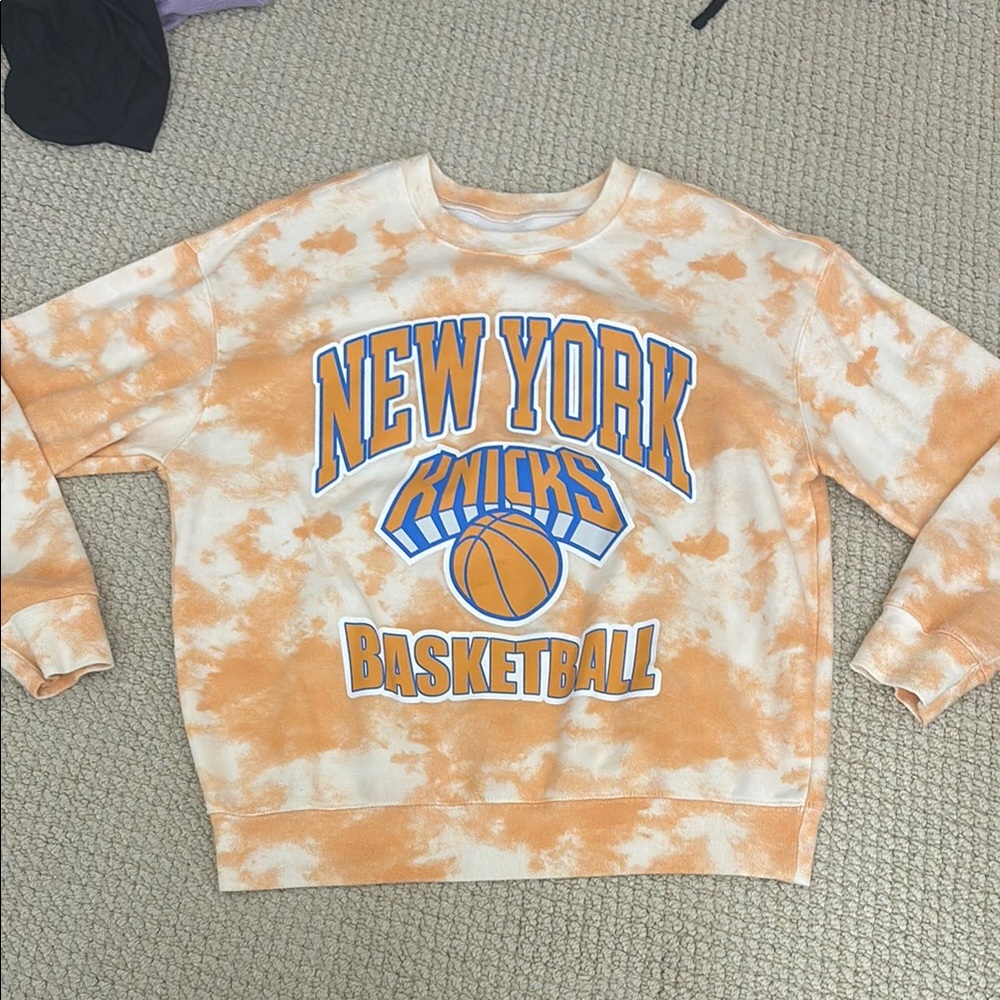 Hybrid Apparel Orange Tie-Dye New York Knicks Sweater